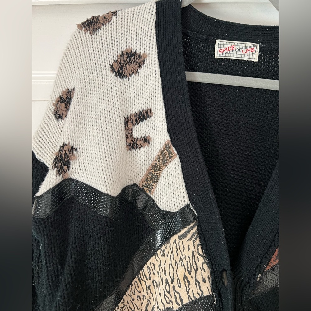 Vintage repurposed sweater with patch work designs